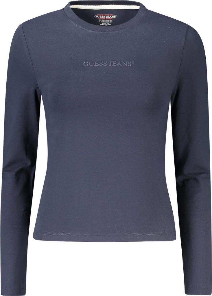 Damen Bio-Baumwoll-T-Shirt, Blau - Kurze Ärmel, Logo-Stickerei, Größe: S Farbe: Blu