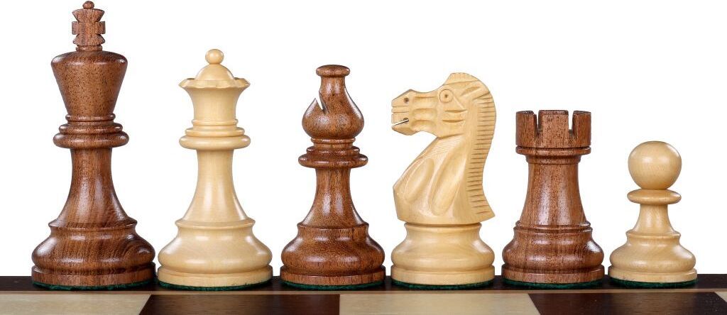 American Classic Schachfiguren aus Akazie/Buchsbaum, 4 Zoll