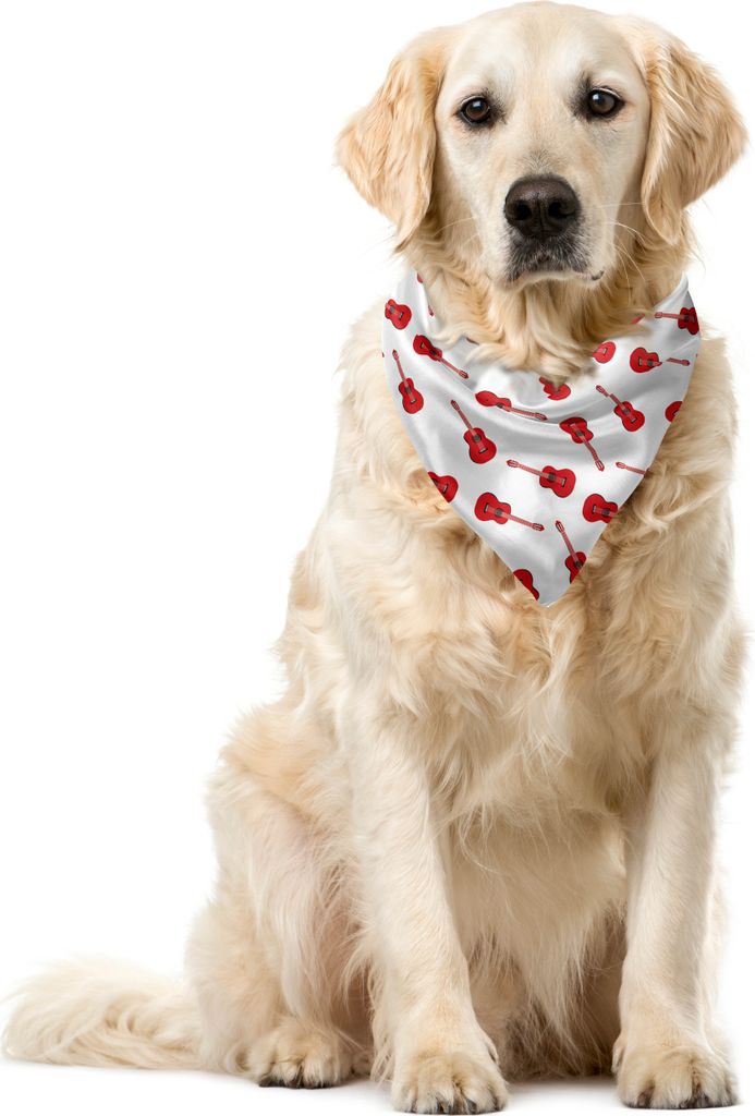 ABAKUHAUS Gitarre Haustier Bandana, Classic Western Instrument, 55x55 cm, Vermilion Weiß