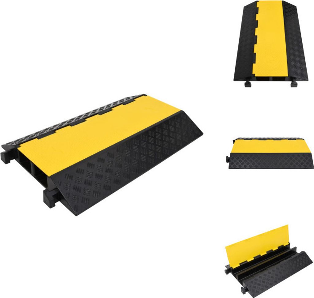 vidaXL Kabelschutzrampe mit 2 Kanälen 90 cm Gummi - Verkehrsschilder