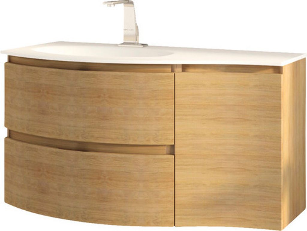 Unterschrank BadenHaus Vague 34 cm breit Tabak Eiche fertig montiert 54835