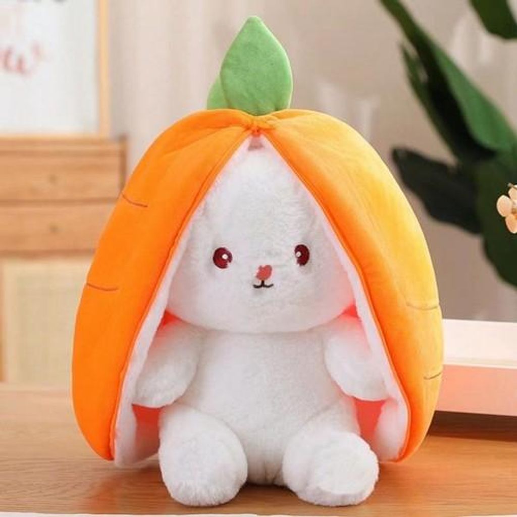 Peluche Lapin, Réversible Carotte Fraise Doudou Lapin en Image du produit 