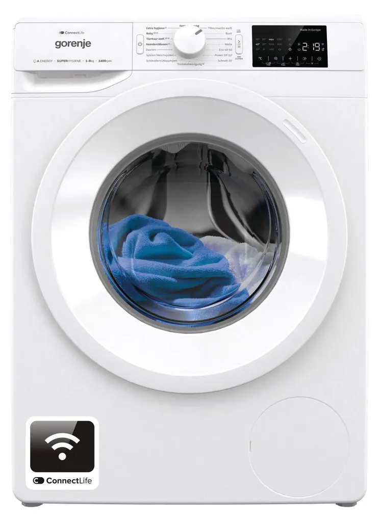 Lave-linge familial 8 kg Gorenje WPNEI84A1DPS pour un soin linge expert