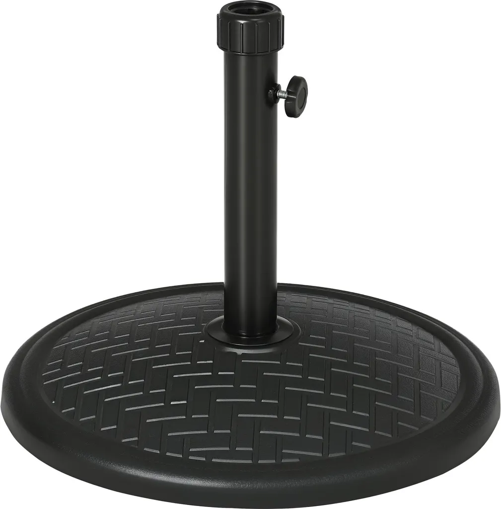 Outsunny Pied de parasol rond 14 kg en béton noir Ø 46 cm stable