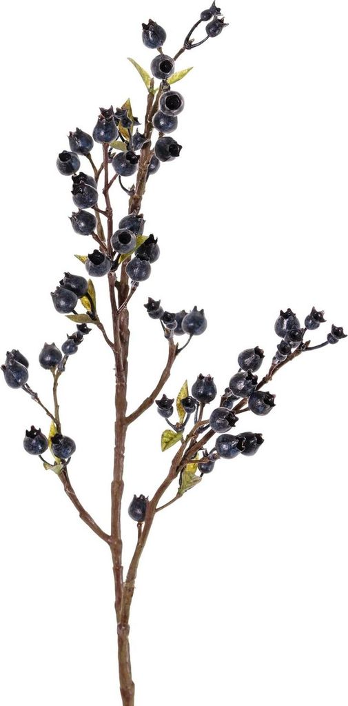 artplants.de Kunstzweig Heidelbeere YLLKA mit Beeren, blau-schwarz, 60cm - Künstlicher Beerenzweig