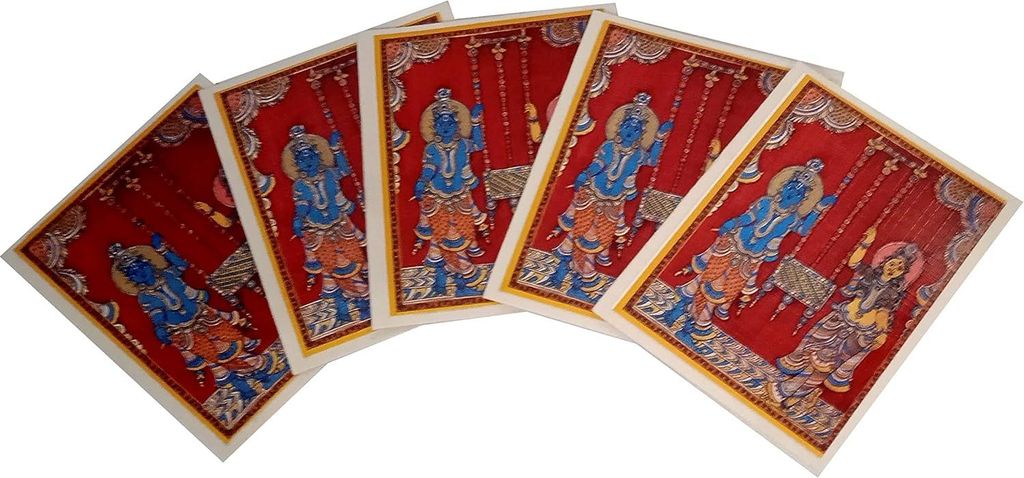 Set von 5 Papierkarten Geschenkanhänger Radha Krishna für personalisierte Grüße - Set von 5 (12441C)