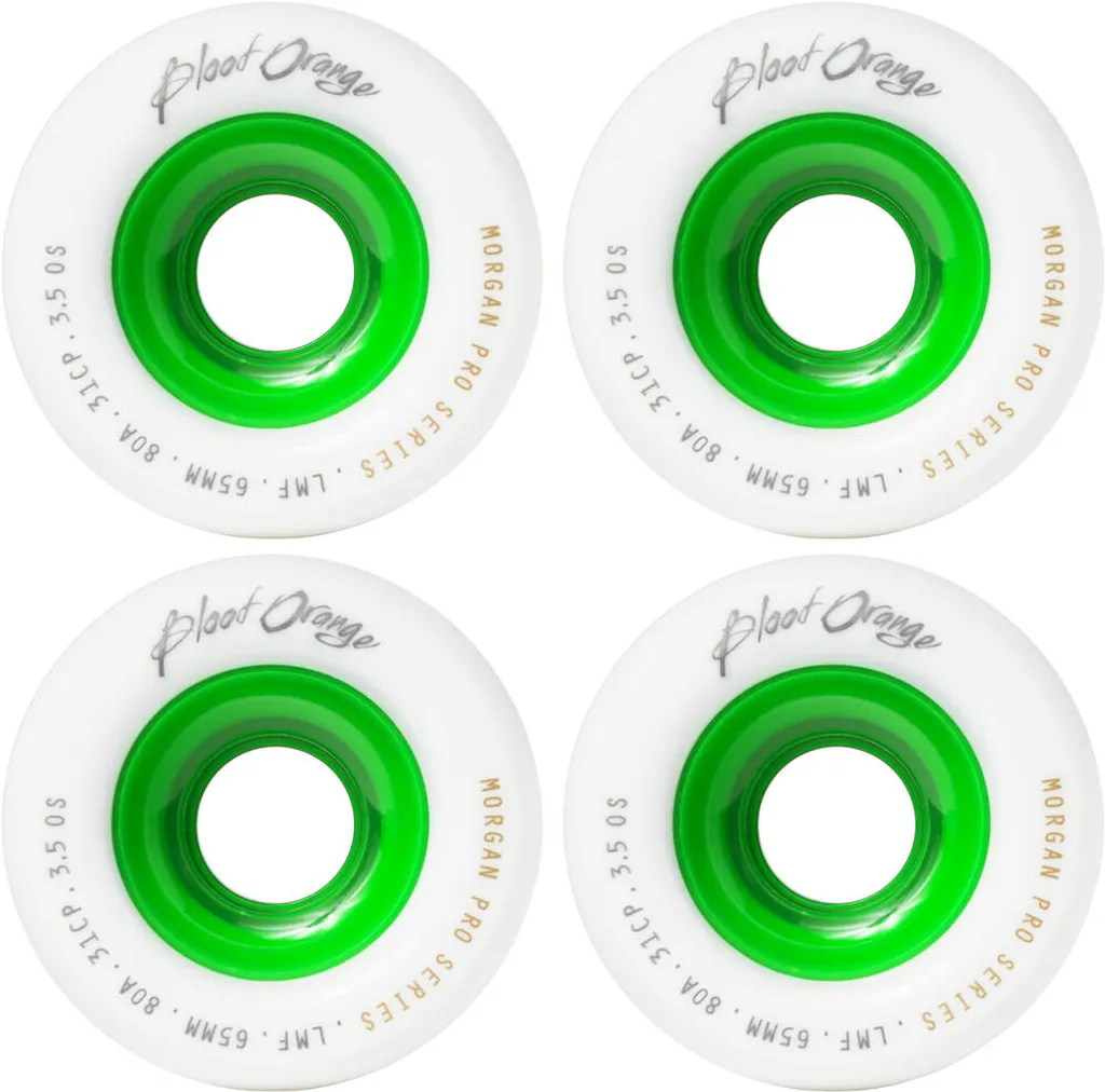Roues de Skateboard Freeride Morgan Pro Series Blanche et Verte - 3