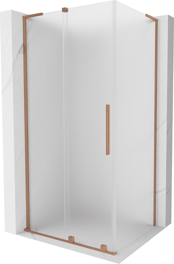 Mexen Velar L Duschkabine, schiebbar 100 x 85 cm, mattiert, gebürstetes Kupfer - 871-100-085-33-65