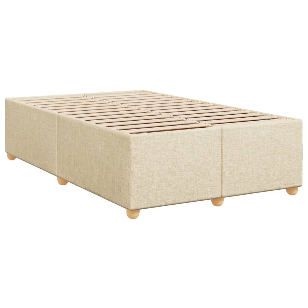 Bettgestell ohne Matratze Creme 120x190 cm Stoff