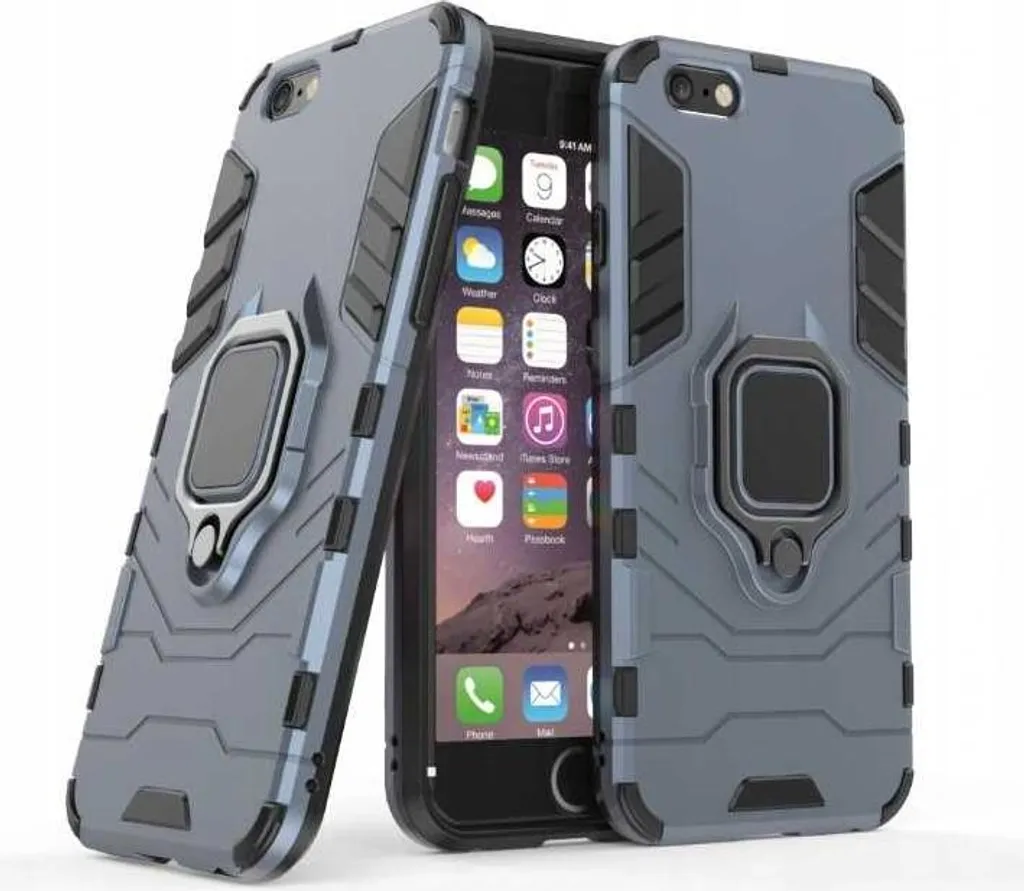 Coque de protection iPhone 6s Spacecase X-Ring Bleue avec support bague - 3