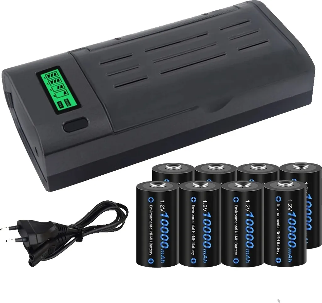 Dites Adieu aux Piles Jetables : 8 Batteries D 10000mAh et Chargeur
