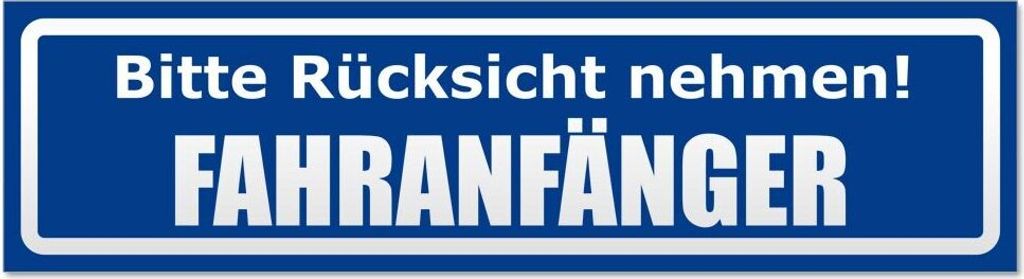 Kiwistar Bitte Rücksicht nehmen. Fahranfänger invertiert Magnetschild Schild magnetisch - 60cm Verkehrsblau - Magnetfolie für Auto PKW Kfz
