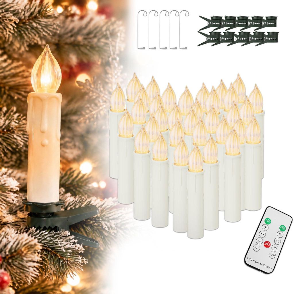 Bougies LED sans fil pour sapin de Noël LARS360, avec clips Image du produit 