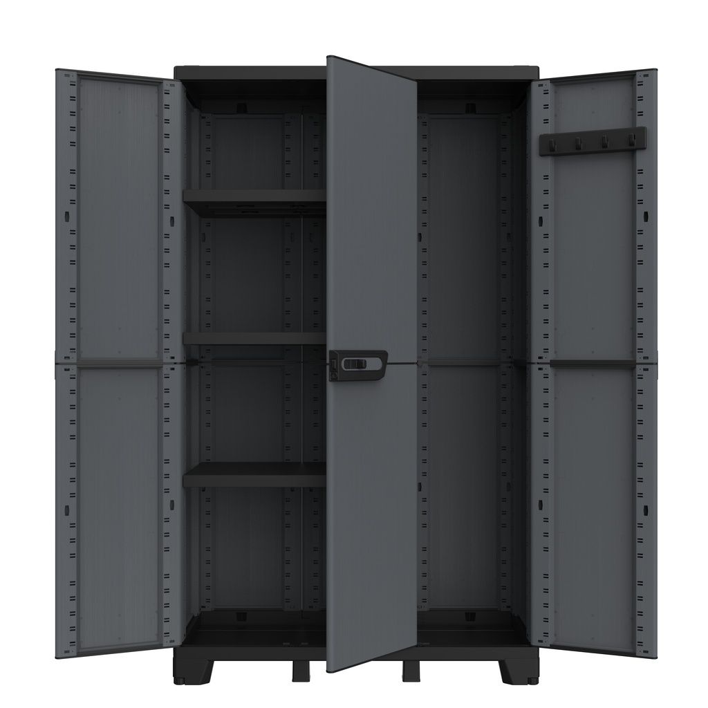 Kreher Dreitüriger Aufbewahrungsschrank Gartenschrank Ardesia mit 3 Einlegeböden