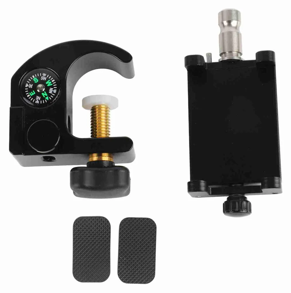 Pince pour canne GPS-RTK anti-vibration avec boussole et porte mobile