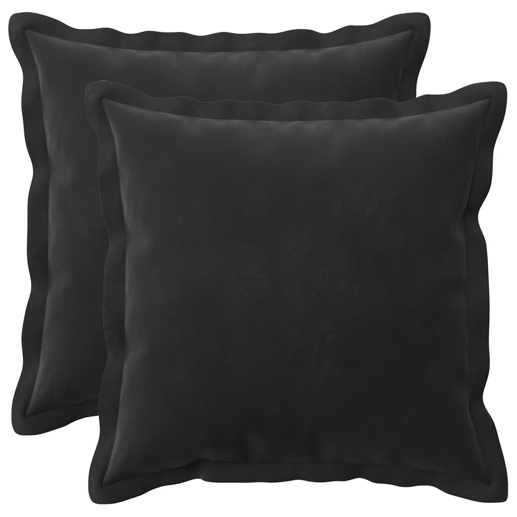 vidaXL Kissenbezug 2 pcs HOUTEN Schwarz 50 x 50 cm Samt Produktbild 