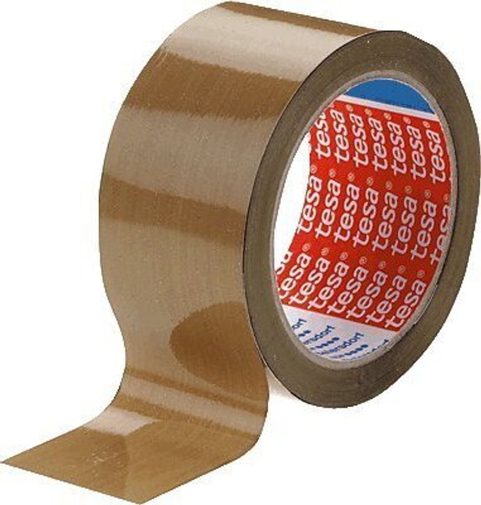 6 x Tesa Klebeband (5 cm x 66 m) braun Paketklebeband Packband PP Kleberolle leise abrollend