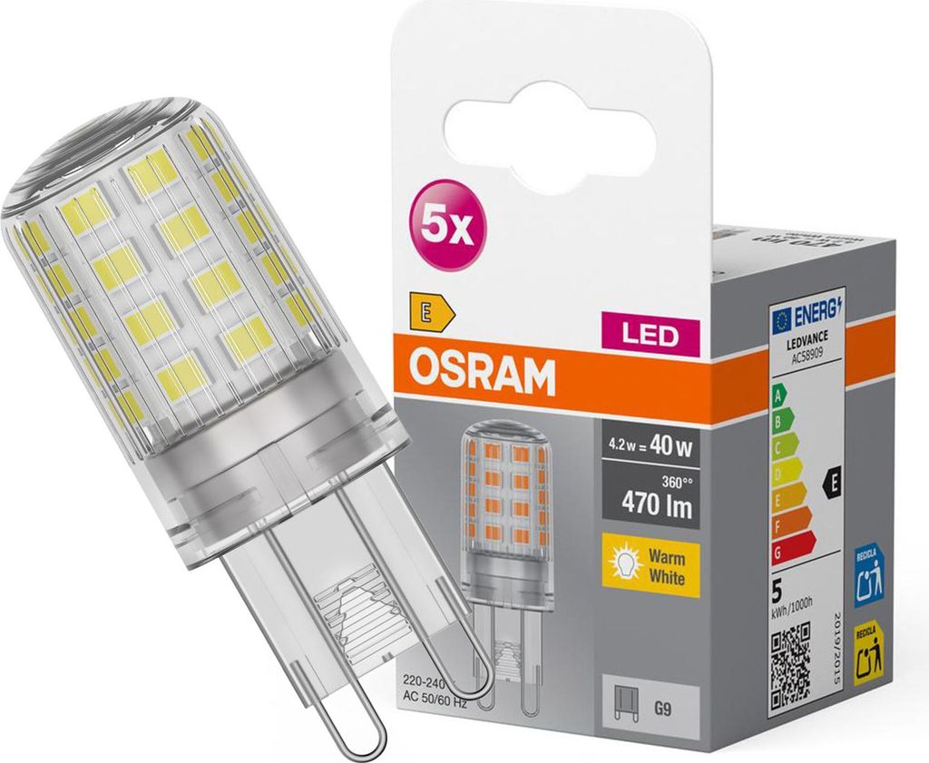 Osram 4058075758087 Lampadina LED Bianco caldo 2700 K 4,2 W Immagine del prodotto 