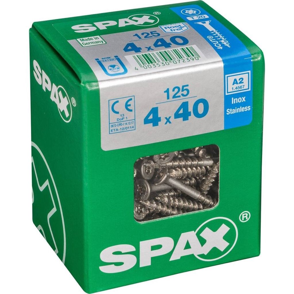 SPAX 4197000400407, Schraube, Edelstahl, Holz, Flachkopf, Produktbild 