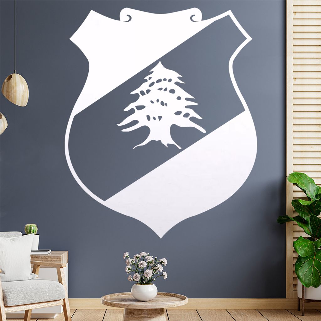 Libanon Wappen Wandtattoo Wandaufkleber Wall Sticker - Dekoration, Küche, Wohnzimmer, Schlafzimmer, Badezimmer
