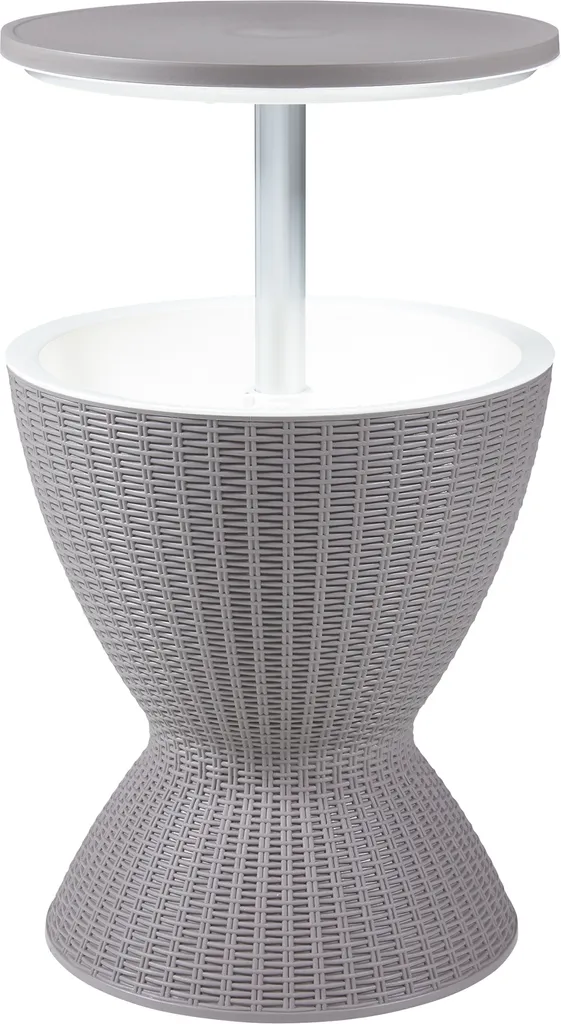 Table de Jardin Glacière Atessa 30 L avec Plateau Réglable Marron