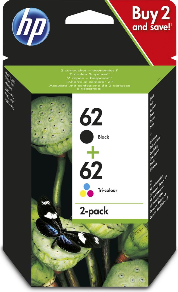 Cartouche - Multi Pack HP No.62 - N9J71A (Noir et couleur) Image du produit 