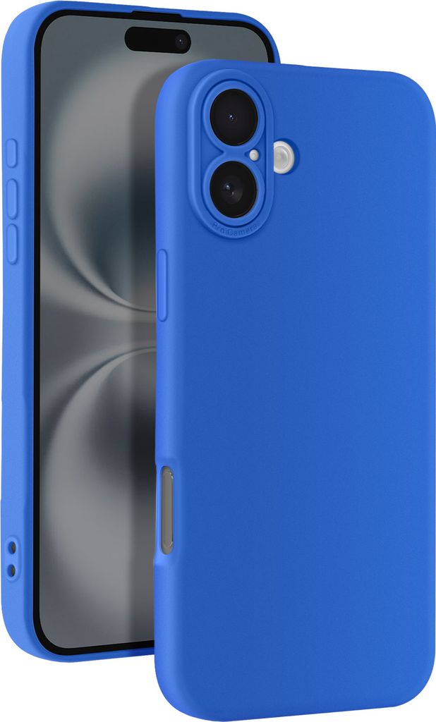Avizar, iPhone 16 Hülle Silikon Glatt Kamerablöck Geschützt, Blau
