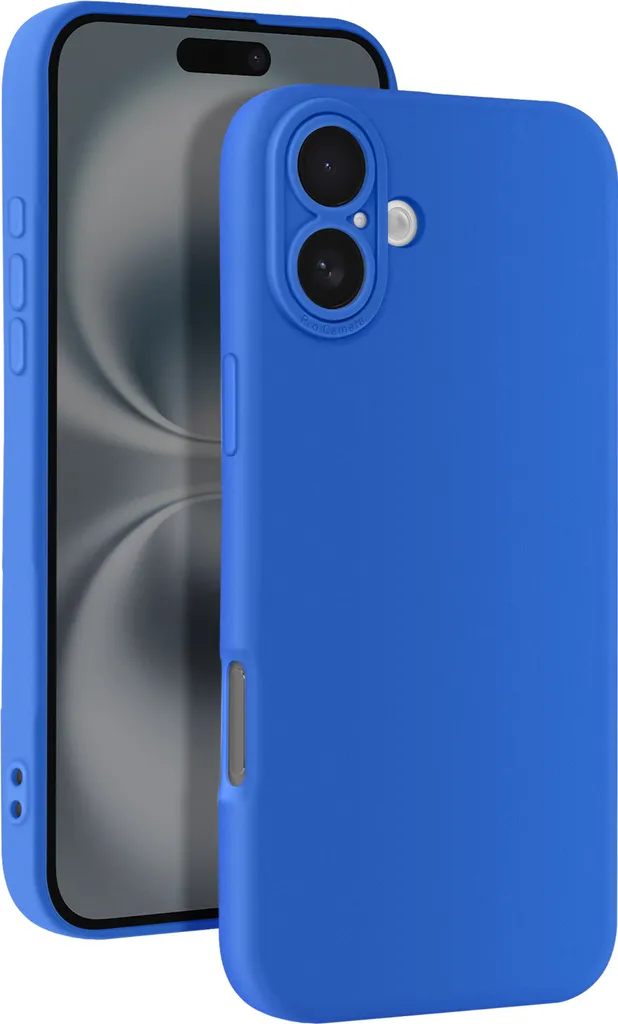 Custodia Avizar iPhone 16 Plus Blu in Silicone con Protezione Camera