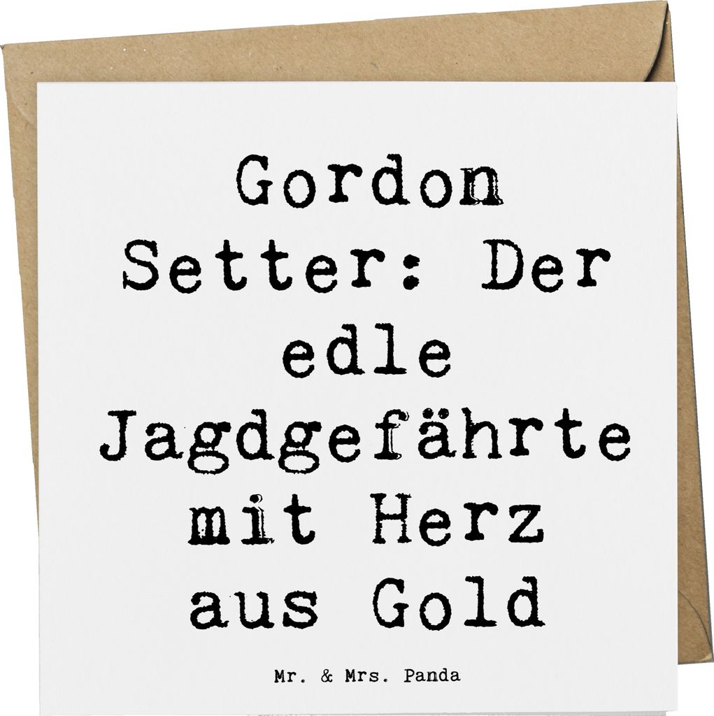 Mr. & Mrs. Panda Glückwunschkarte Spruch Gordon Setter - Weiß - Geschenk, Hundebesitzer, Hunderassen Pflege, Hundepassion, Hundeliebhaber, intell...
