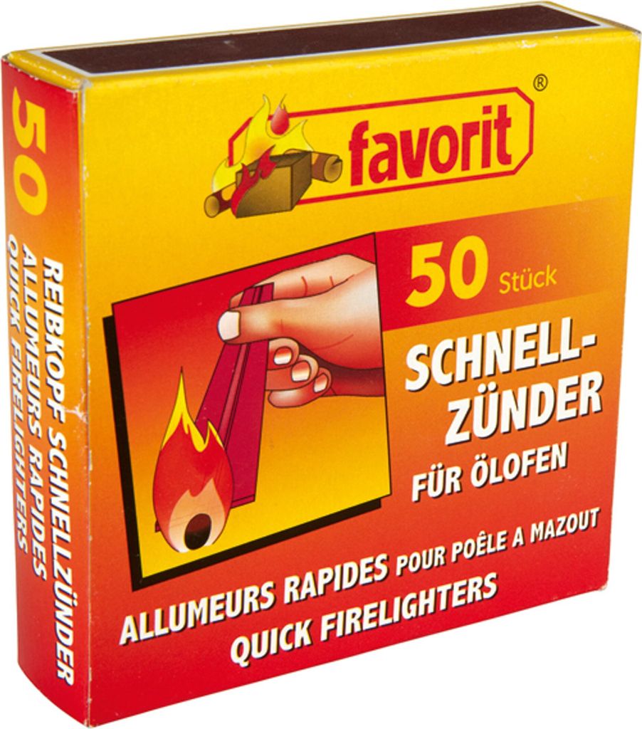Favorit Schnellanzünder für ülöfen, 50 Streifen Immagine del prodotto 
