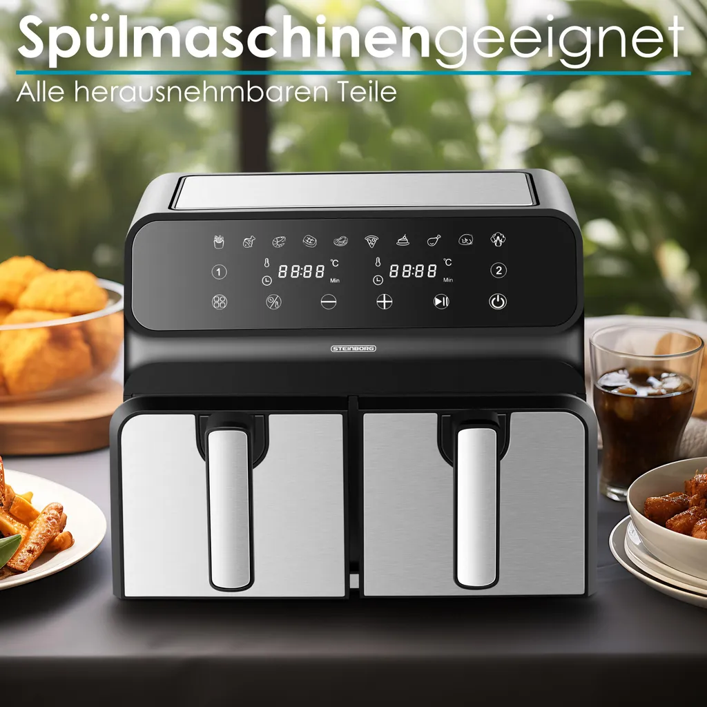 Airfryer double compartiment Steinborg SB-3131 pour cuisine saine 9L - 7