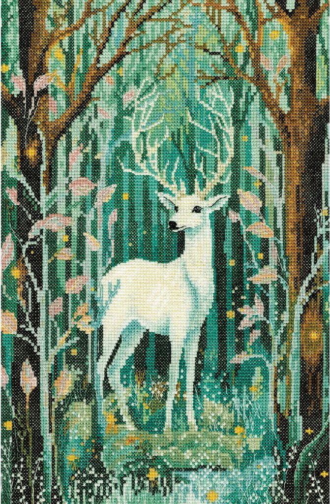 Heritage Kreuzstich Stickpackung "Der weiße Hirsch (A)", Zählmuster, ESWH1751, 21x31cm
