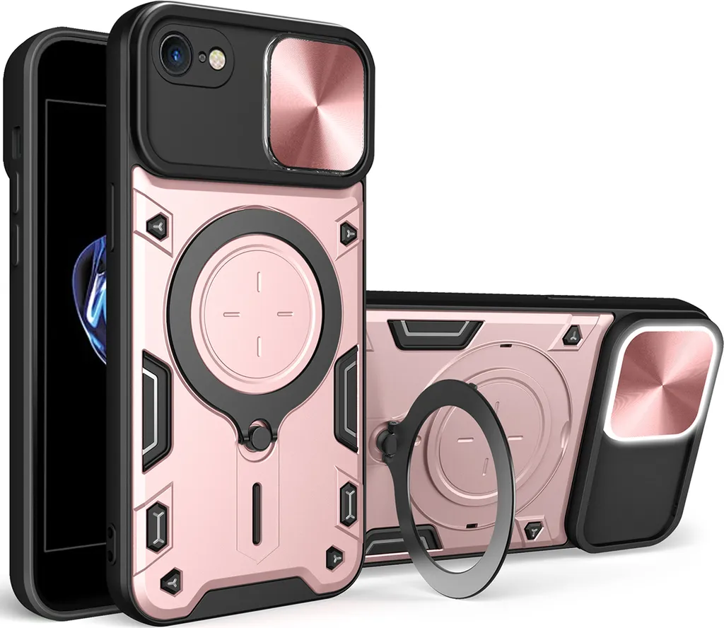DN-Technology - Custodia per iPhone 7, iPhone 8, custodia per iPhone SE 2020, iPhone 7/8/SE 2020, custodia a portafoglio per carte di credito (iPhone 7/8/SE 2020, colore: oro rosa