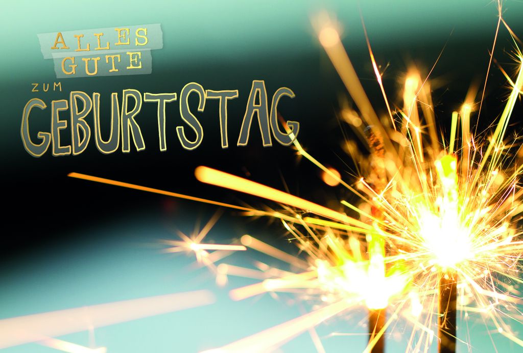 Geburtstag Karte mit Briefumschlag brennende Wunderkerze