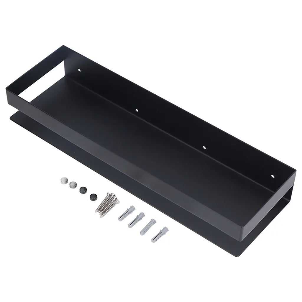 Étagère murale inox noir mat 40 cm - Finition premium anticorrosion