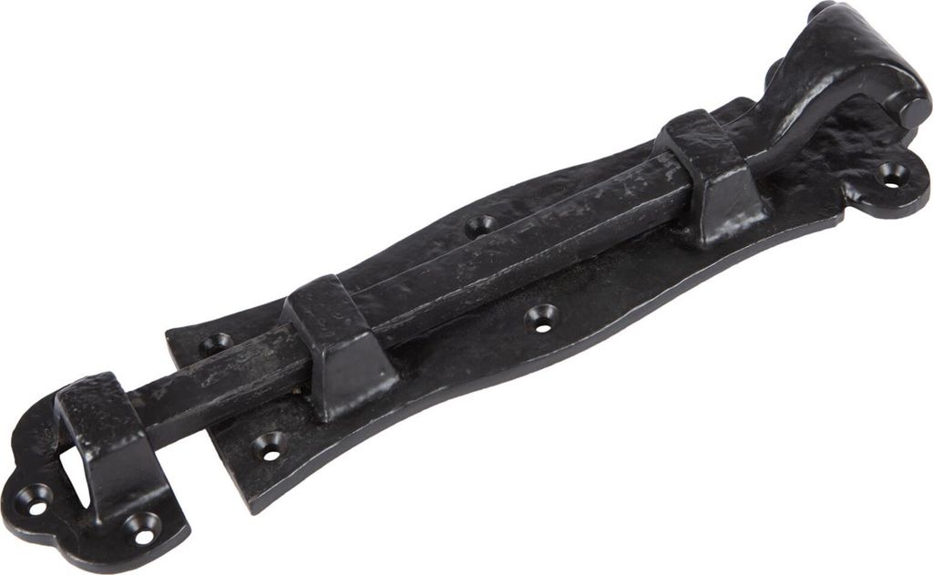 Gerade antike Fischschwanzoberfläche Bolzen Gusseisen verzierte W200mm schwarz