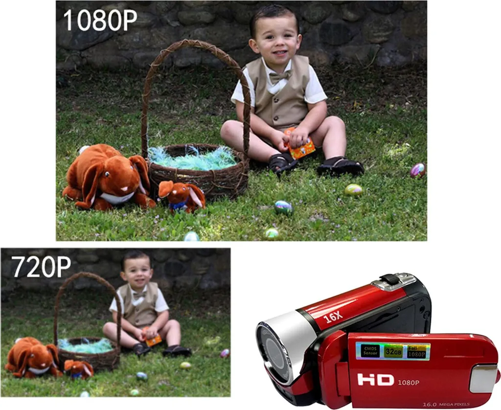 Caméscope numérique compact écran 2.7 pouces zoom 16X focus manuel