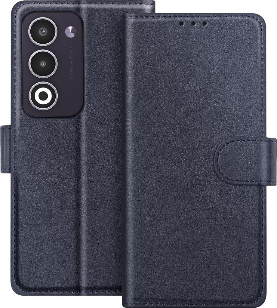 Avizar, Oppo A5 Chesterfield Etui Wallet mit Standfunktion, Dunkelblau