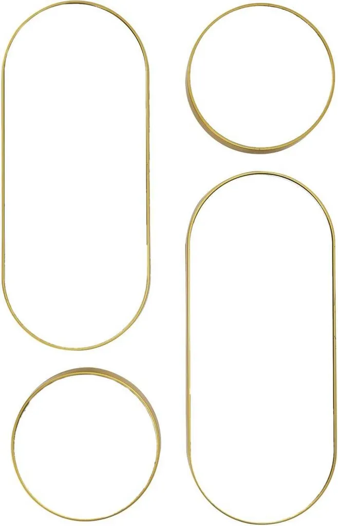 Howhomely Set de 4 miroirs ovales dorés décoratifs pour mur de salon