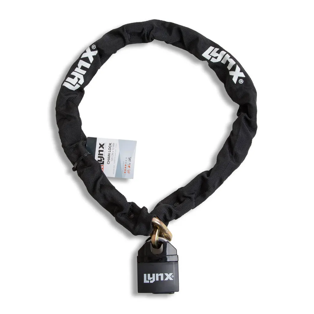Antivol chaîne Lynx 10mm anti-coupure en acier trempé gainé de nylon