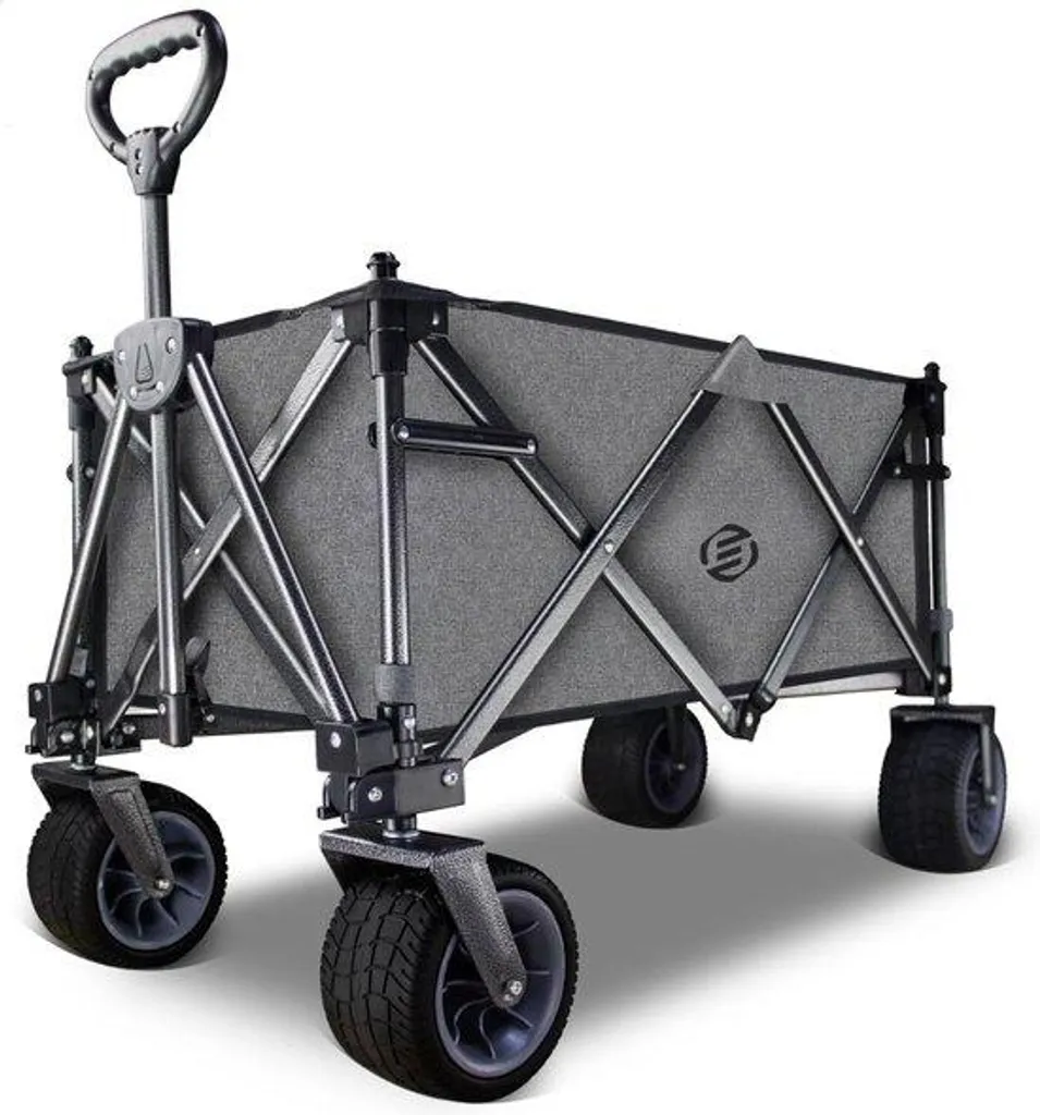 Chariot de plage pliable fini le mal de dos avec ses roues pivotantes