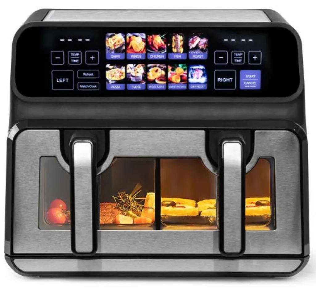 Zimilo 9L 2200W : Double Friteuse sans huile, écran LED & fenêtre