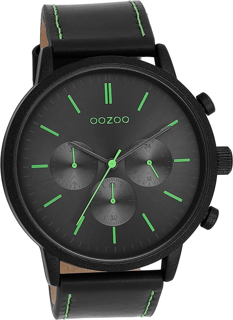 Oozoo Leder Herren Uhr Analog Quarzuhr Armband schwarz Timepieces D2UOC11208