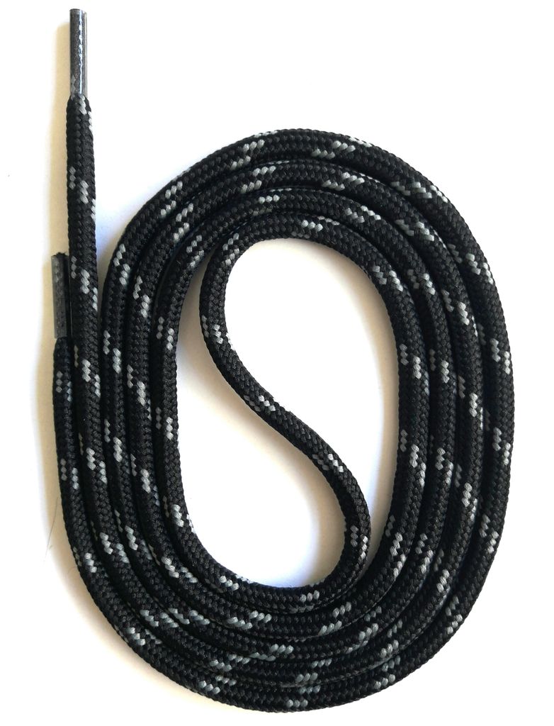 SNORS Sicherheitssenkel rund - SCHWARZ / GRAU - 5mm - 135cm