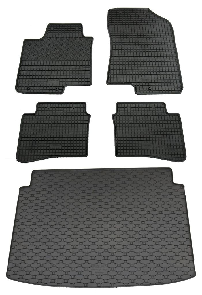 Rigum Gummi Fußmatten + Kofferraumwanne im Set für Hyundai Bayon, schwarz