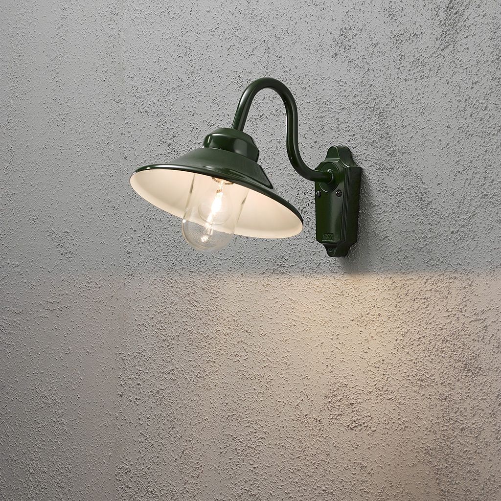 Konstsmide Vega Wandleuchte grün lackiertes Aluminium, Produktbild 
