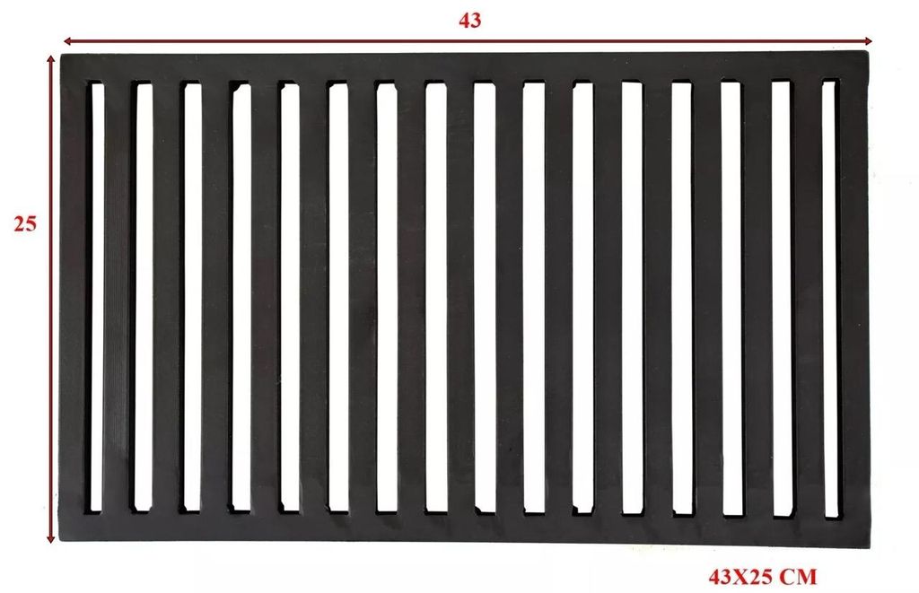 Griglia per camino in acciaio 43x25 cm, spessore 16 mm – Immagine del prodotto 