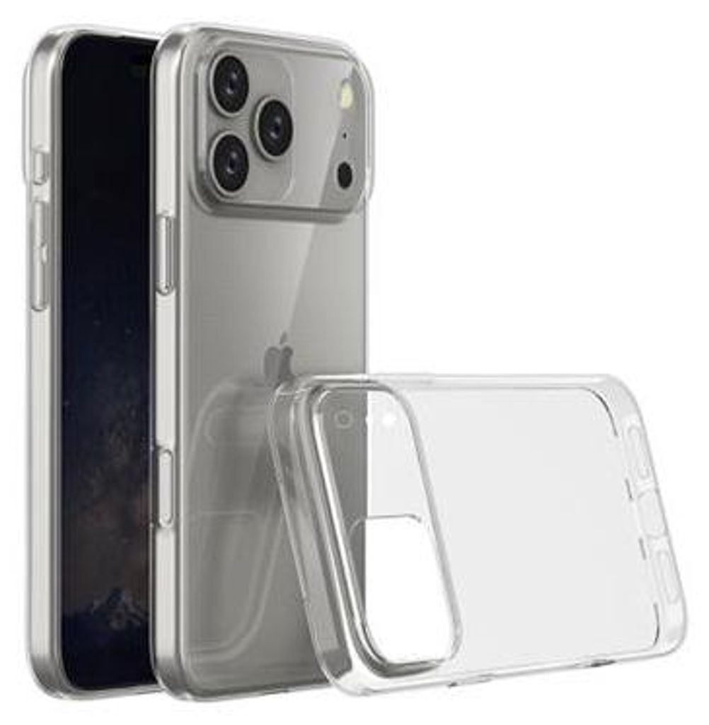 OKKES Slim Silikon-Tasche passend für Apple iPhone 17 Pro, transparent