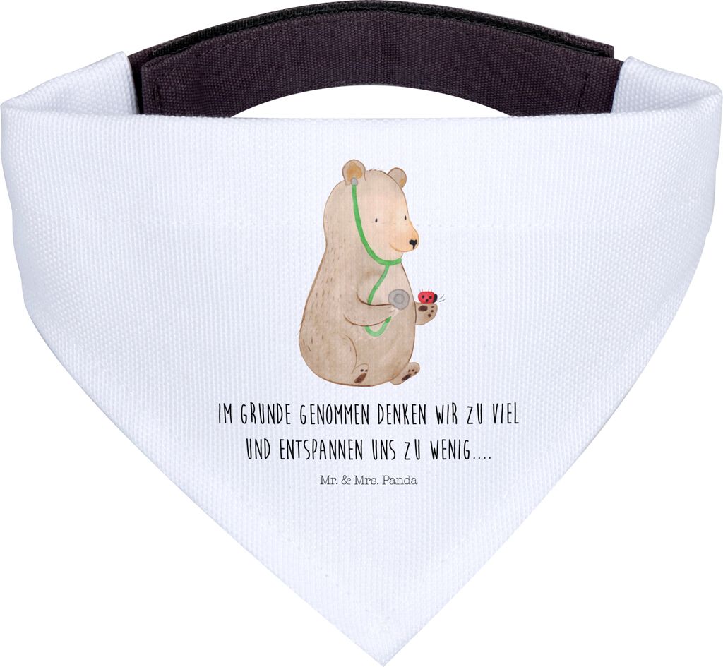 Mr. & Mrs. Panda Bandana Bär Arzt - Weiß - Geschenk, Professorin, Professor, Ärztin, Teddy, Halstuch Für Hunde, Hals Tuch, Dreieckstuch, Hundeh...