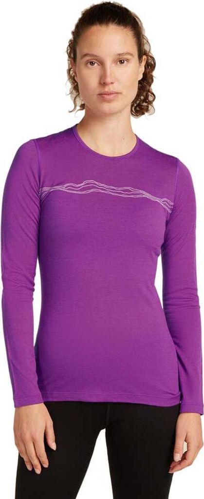 Icebreaker Merino 200 Oasis Mountain Pulse Langarm-baselayer Lila M Frau Lila M